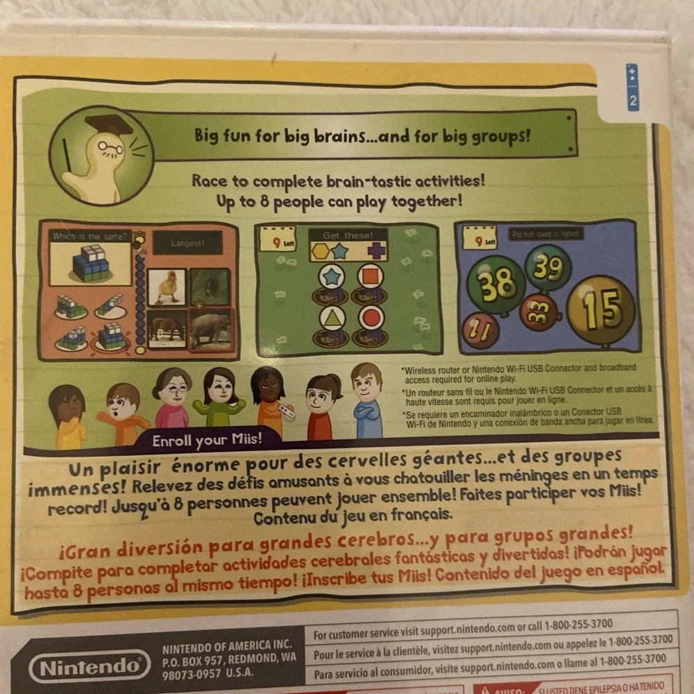 Big Brain Academy Wii Degree Nintendo Wii 2007 Complete CIB‎